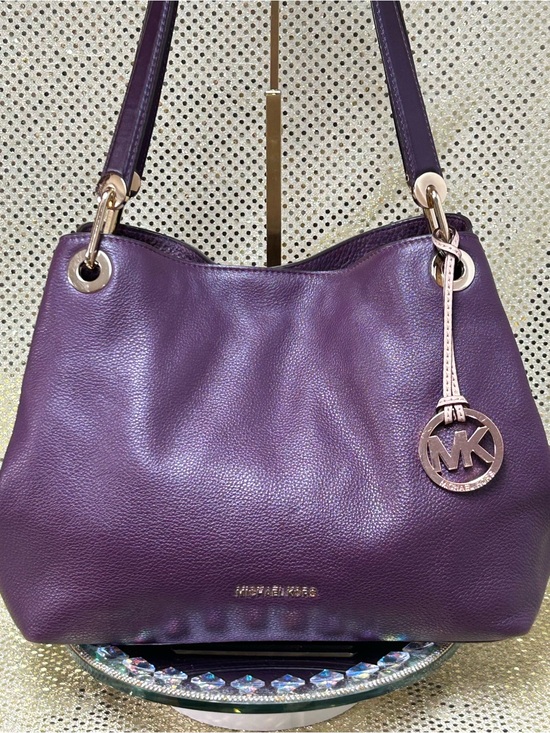 Michael Kors Handbags - Michael Kors Large Lillie Purple Leather Shoulder Bag Approximately 13 x 11 x 6